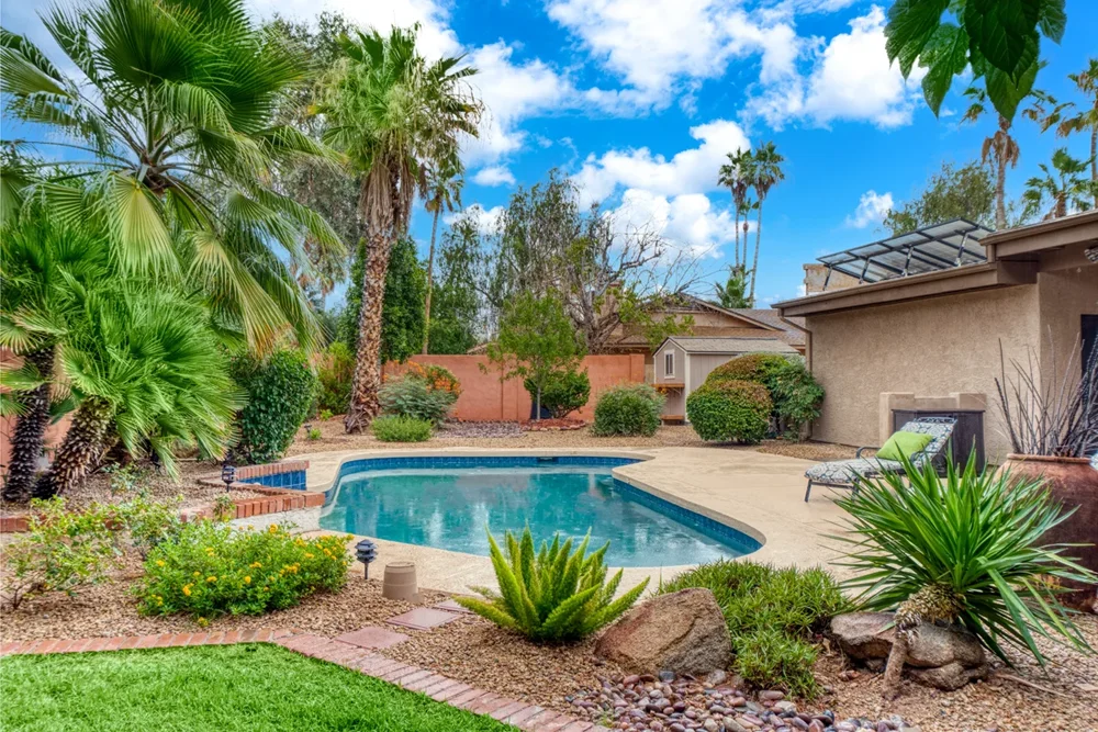 Dove posizionare la piscina in giardino: quali elementi considerare - Presenza di alberi o vegetazione - Baires Piscine